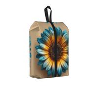 Yellow Sunflower Printed Travel Shoe Storage Bag Waterproof Jacquard Fabric is Lightweight, with Strong Handle and Central Zipper.