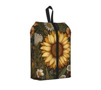 Yellow Sunflower Printed Travel Shoe Storage Bag Waterproof Jacquard Fabric is Lightweight, with Strong Handle and Central Zipper.