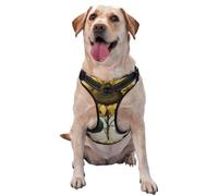 Yellow Sunflower Wooden Plank Vintage No Pull Dog Harness Adjustable Reflective Oxford Easy Control Medium Large Dog Harness