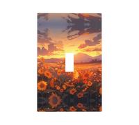 Yellow Sunflowers at Sunset Printed Switch Coversâ€“Single and Double Socket Wall Plates,for Light Switches, Electrical Panels