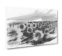 Yellow Sunflowers Flower Vol.4 V1 Canvas Print | Gallery Wrapped 30mm Frame Wall Art | 30x20 inches | Ready to Hang | Modern Floral Picture | Living Room Bedroom Lounge Office