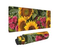 Yellow Sunflowers Gaming Mousepad Large Waterproof Non-Slip Desk Mat for Home Office Work Computer, Keyboard Pad Work from Home Essentials - 80x30cm