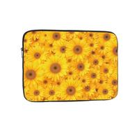 Yellow Sunflowers Pattern Laptop Sleeve 10 Inch Shockproof Protective Notebook Case Travel Laptop Bag for Men Women