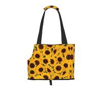 Yellow Sunflowers Printed Pet Shoulder Bag Lightweight Breathable Travel Pet Bag 26 * 34cm Weekend Pet Travel Set