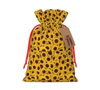 Yellow Sunflowers Printing 1 Pc Christmas Bag With Drawstring For All Adults To Give Presents Halloween