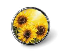 Yellow Sunflowers Round Badge Cute Brooch Hats Jackets Decor Personalized Lapel Pin Clothing Jewelry Accessories for Wedding Party Gift