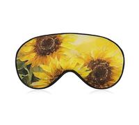 Yellow Sunflowers Sleep Mask for Women Men Side Sleeper Eye Cover with Adjustable Strap Soft Breathable Blackout Mask Slip-Free Deep Sleeping Travel Essentials