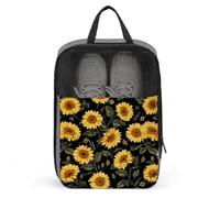 Yellow Sunflowers Watercolor Shoe Bag for Travel Daily Use Anti-dust Storage Carrier Golf Shoe Pouch