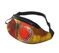 Yellow Sunflowers with Red Butterfly Fanny Pack for Men Women Crossbody Waist Bag Waterproof Sports Belt Bag Outdoor Hip Pack