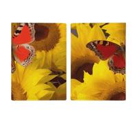Yellow Sunflowers with Red Butterfly Passport Holder, ID Card Protector Case Passport Holder with Slot Passports Travel Wallet Document Cover for Women And Men