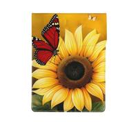 Yellow Sunflowers with Red Butterfly Printed Laptop Case 13-Inch Leather Laptop Sleeve Computer Bag Cover for Travel, Work, Business