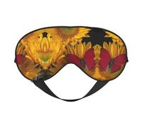 Yellow Sunflowers with Red Butterfly Sleep Eye Mask Smooth Soft Adjustable Shading Blindfold Eye Mask for Rest Travel