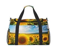 Yellow Sunflowers2 print Carry on Luggage for Women Men Shoulder Weekender Crossbody Bag for Yoga Travel Must Haves, Black, One Size