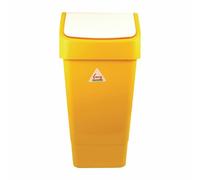 Yellow Swing Top Bin Indoor Dustbin in Yellow - Polypropylene Easy to Clean 50L