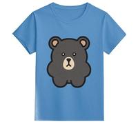 Yellow T Shirts for Kids Girls UK Graphic Print Short Sleeve T-Shirt Casual Round Neck Top for Everyday Wear Spring Summer Outfit (Blue #1, 4-5 Years)