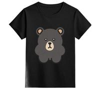 Yellow T Shirts for Kids Girls UK Graphic Print Short Sleeve T-Shirt Casual Round Neck Top for Everyday Wear Spring Summer Outfit (Black #1, 4-5 Years)