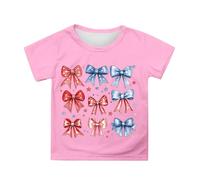 Yellow T Shirts for Kids Girls UK Patriotic Independence Day Blouse Short Sleeve Tee with Flag Print Casual Comfortable Crop Top for Toddler (10-11 Years)
