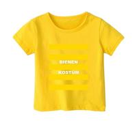 Yellow T Shirts for Kids Girls UK Summer Casual Short Sleeve Crop Tops Comfortable Loose Fit Fashion Top with Print Design for Daily Wear (Yellow, 1-2 Years)