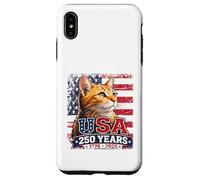 Yellow Tabby Patriotic Cat 250 Years Birthday USA Case for iPhone XS Max
