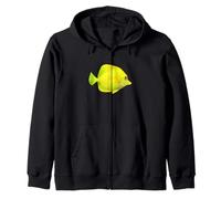Yellow Tang Tropical Fish Zip Hoodie