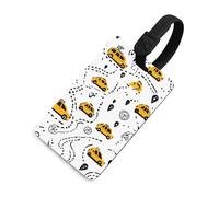 Yellow Taxi Black Route Luggage Tags for Suitcases Handbag Tag Labels Travel Accessories Privacy Cover ID Label