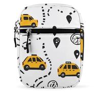 Yellow Taxi Black Route Mini Crossbody Bag Unisex Anti-Theft Side Shoulder Bags Travel Small Messenger Bag