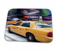 Yellow Taxi Cabs, Just Off Times Square, Manhattan, New York New York Bathmat Washable Floor Mats Heavy Duty Bathroom Rug For Kitchen Bathroom Outdoor 40X60 Cm