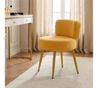 Yellow-Teddy Fleece Vanity Stool Dressing Table Chair