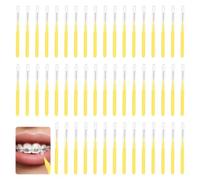 Yellow Teepees Dental Brushes, 50 Pcs Mini Interdental Brushes in Yellow, for Tepe Interdental Brushes,Suitable Dental and Gum Care, Specifically Designed for Cleaning Between Teeth