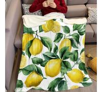 Yellow Throw Blanket for Kids Fruit lemon Fluffy Blanket 3D Print Soft Warm Flannel Light Fleece Blanket 150 x 200 cm Boys Girls Birthday Gift Bed Sofa Couch