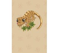 Yellow Tiger Crested Gecko And Succulents Notebook / Journal - 6" x 9" - 120 College-Ruled Pages / 60 Sheets - The Perfect Gift For Any Crested Gecko Owner