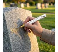 Yellow Tombstone Marker Pen, Weatherproof Quick Drying Paint Marker for Restoring Faded Grave Inscriptions for Gravestone Lettering,Tombstone Markers Pen Quick Dry,1 Pack