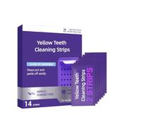 Yellow Tooth Cleaning Strips, 14 Pieces per Pack. The Strips adhere Naturally and Tightly to Teeth Within 30 Minutes, Feel Gentle, and are Safe and Non-Toxic for Enamel. (1)