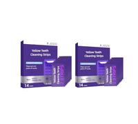 Yellow Tooth Cleaning Strips, 14 Pieces per Pack. The Strips adhere Naturally and Tightly to Teeth Within 30 Minutes, Feel Gentle, and are Safe and Non-Toxic for Enamel. (2)