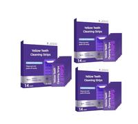 Yellow Tooth Cleaning Strips, 14 Pieces per Pack. The Strips adhere Naturally and Tightly to Teeth Within 30 Minutes, Feel Gentle, and are Safe and Non-Toxic for Enamel. (3)