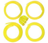 Yellow Transparent Tubing Oil Hose, 4 pcs Petrol Fuel Line Hose, 2x3.5mm/2.5x5mm/3x5mm/3x6mm Pieces Universal Fuel Line, for Trimmer Chainsaws Blowers Pressure Washers