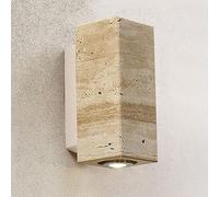 Yellow Travertine Waterproof Outdoor Wall Light - Durable Iron Lantern for Garden, Porch, Front Door - Rustproof with Energy-Saving GU10 - Natural Stone Home Décor
