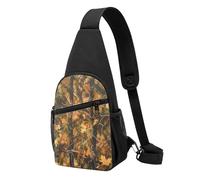 Yellow Trees Camoflauge Printed Chest Bag Sling Bag for Men Women, Outdoor Crossbody Fanny Packs Hiking Chest Packs Sport Daypacks