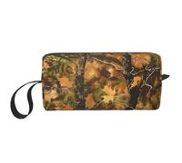 Yellow Trees Camoflauge Printed Makeup Bag Simple Travel Cosmetic Bags Waterproof Cosmetic Case Toiletry Bag Organizer for Women Mom Girls