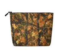 Yellow Trees Camoflauge Printed Travel Makeup Bag Imitation Linen Cosmetic Bags Waterproof Cosmetic Case Organizer for Women