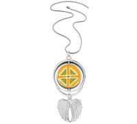 Yellow Triangle Mexico Totems Ancient Civilization Pendant Angel Wings Rotating Necklace Jewelry
