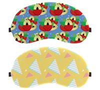 Yellow Triangle Pattern 2-Pack Eye Patch and Eye Masks Set, Light-Blocking, Soft, Breathable Sleep Mask Kit