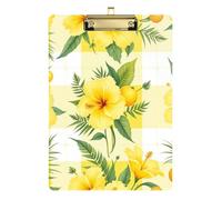 Yellow Tropical Plaid Seamless Wallpaper Clipboard Pharmacy Edition Acrylic Cute For Legal Women Basketball Trainers Size 9x12