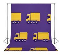 Yellow Truck Pattern Photo Studio Backgrounds Black Photography Backdrop for Portrait Video Shooting Live 56"x98"