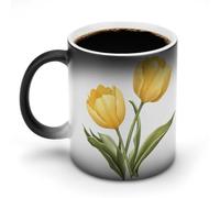 Yellow Tulips Funny Mug Coffee Tea Cup Color Changing Heat Sensitive for Home Office