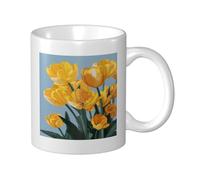 Yellow Tulips Simple Ceramic Cup, Elegant Coffee Mug Tee Drinkware Water Cup for Home Office 11oz