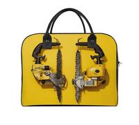 Yellow Two Chainsaws Laptop Tote Bag Casual Travel Handbag Multi Pocket Shoulder Bags for Work Travel