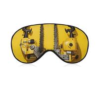 Yellow Two Chainsaws Sleep Mask Light Block-Out Eye Mask for Side Sleeper Pressure-Free Soft Night Blindfold with Adjustable Strap Breathable Sleep Eye Cover for Travel