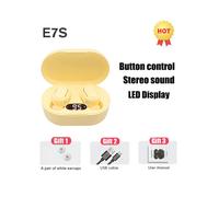 (Yellow) TWS E7S Fone 5.3 Bluetooth Earphones Wireless Headphones Noise Cancelling Earbuds with Mic Wireless Bluetooth Headset for Xiaomi
