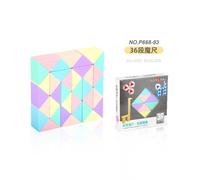 (yellow) Variable Magic Ruler 24-Segment Educational Toys Alien Folding Magic Ruler Magic Snake Macaron Color 72-Segment Magic Ruler
